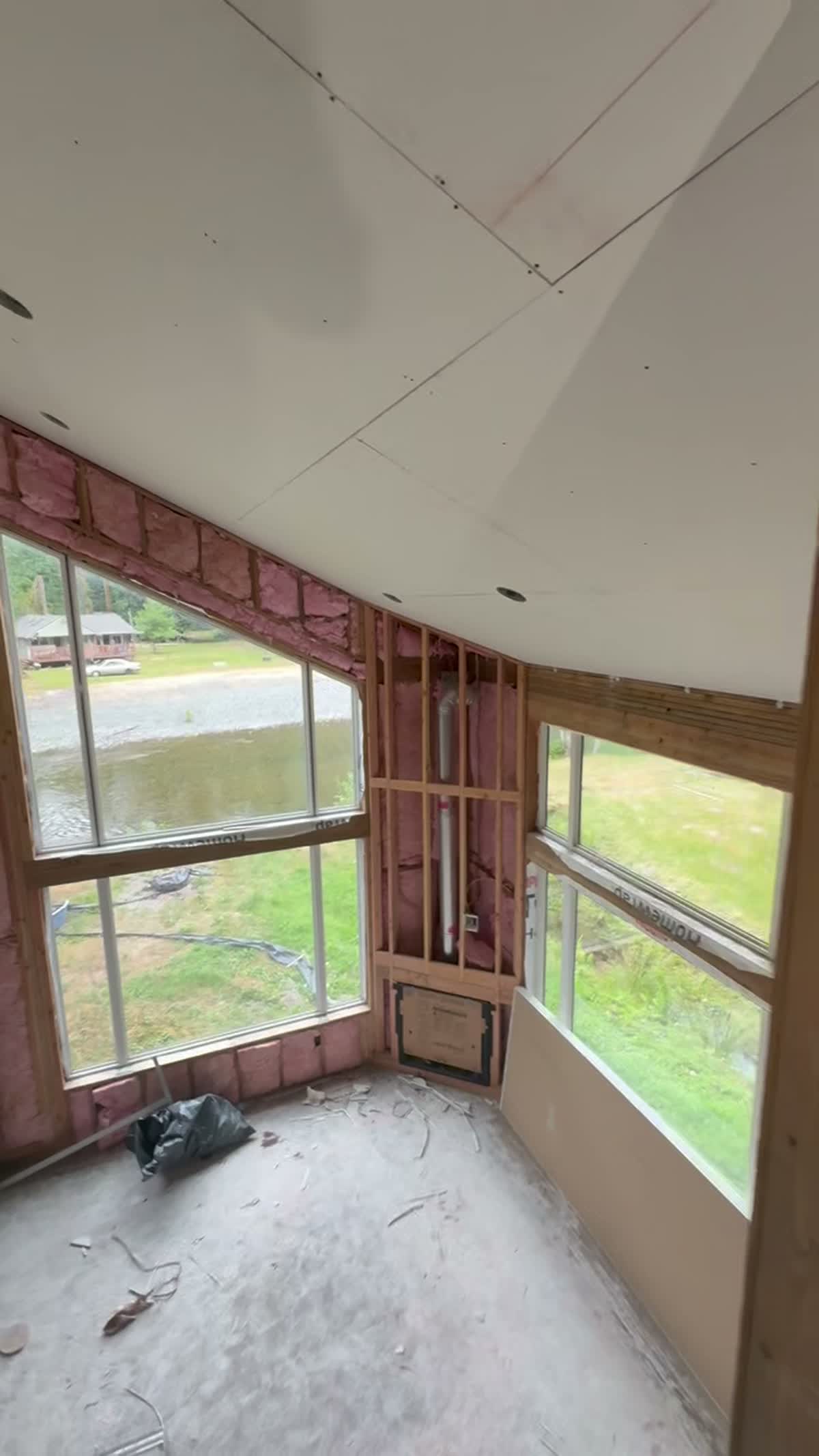 Jefferson County jobsite ready for drywall, lakefront home
